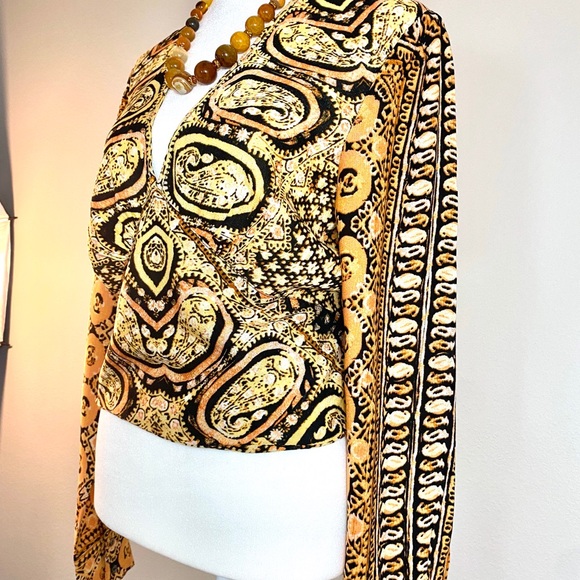 Free People Boho Paisley Crop Top Blouse - Picture 11 of 16